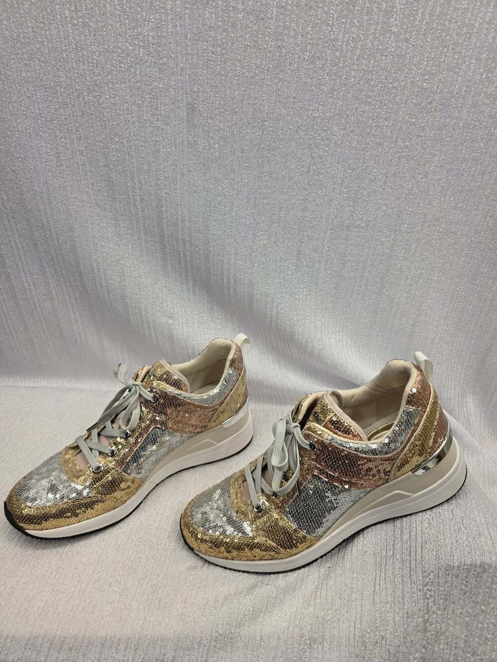 Michael Kors Georgie Iconic Sequined Wedge Sneakers